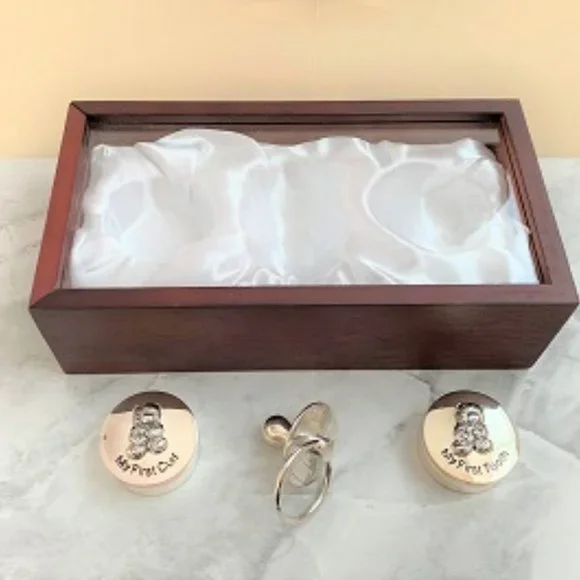 1st Tooth Curl Pacifier Set Baby Keepsake